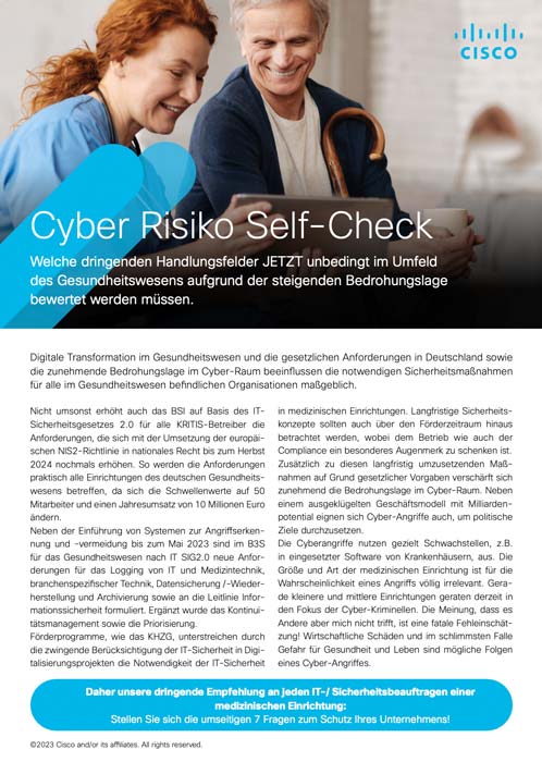 Cisco-Cyber-Risiko-Self-Check-Gesundheitswesen