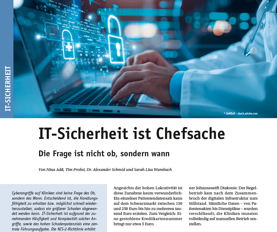 IT-Sicherheit ist Chefsache, Artikel aus KU Gesundheitsmanagement Ausschnitt